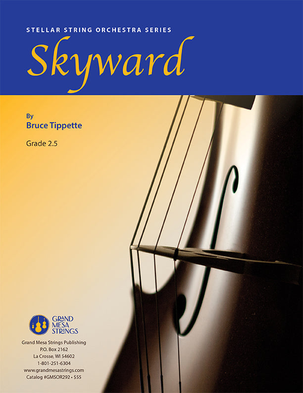 Strings sheet music cover of Skyward, composed by Bruce Tippette.