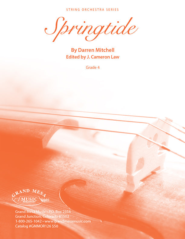 Strings sheet music cover of Springtide, composed by Darren Mitchell.