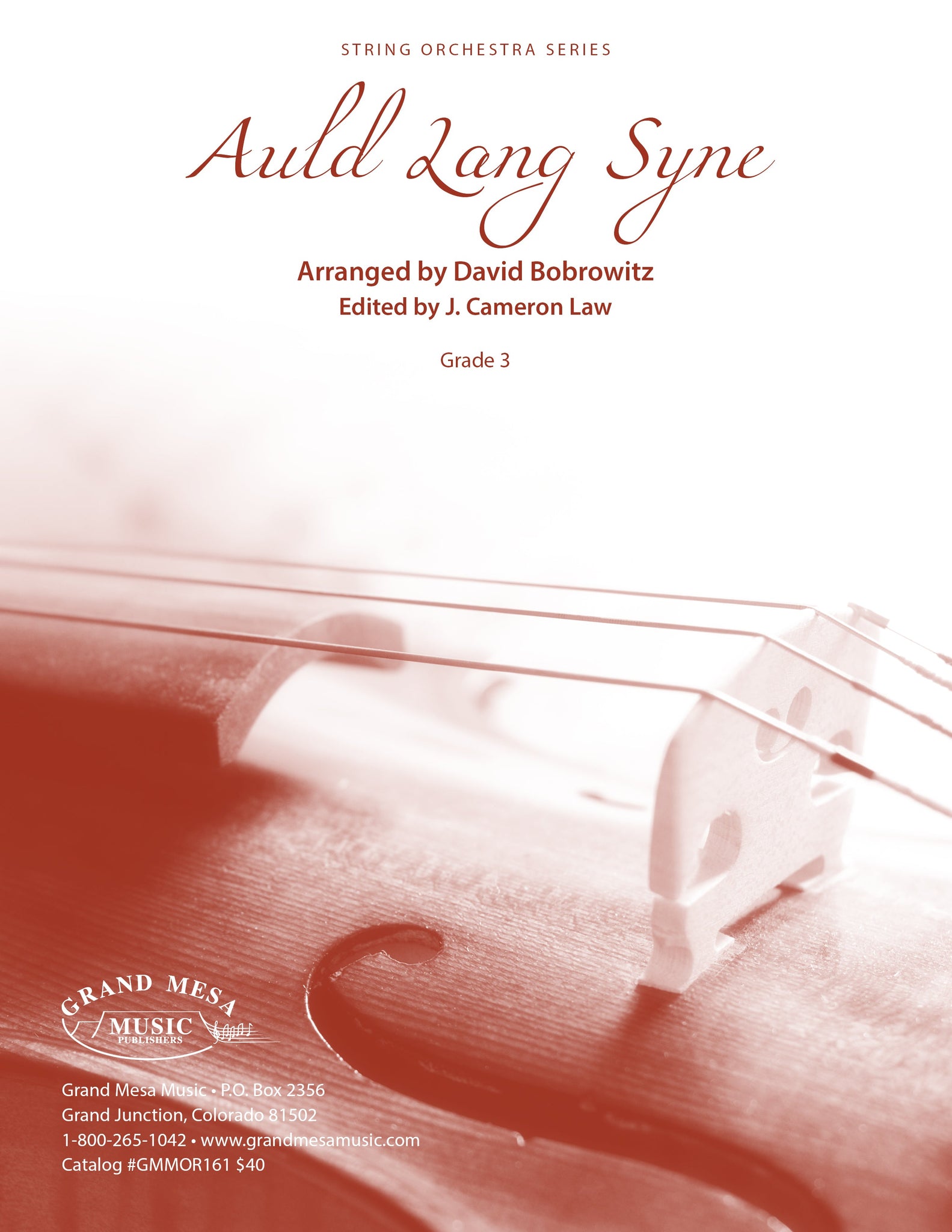 Strings sheet music cover of Auld Lang Syne, arranged by David Bobrowitz.