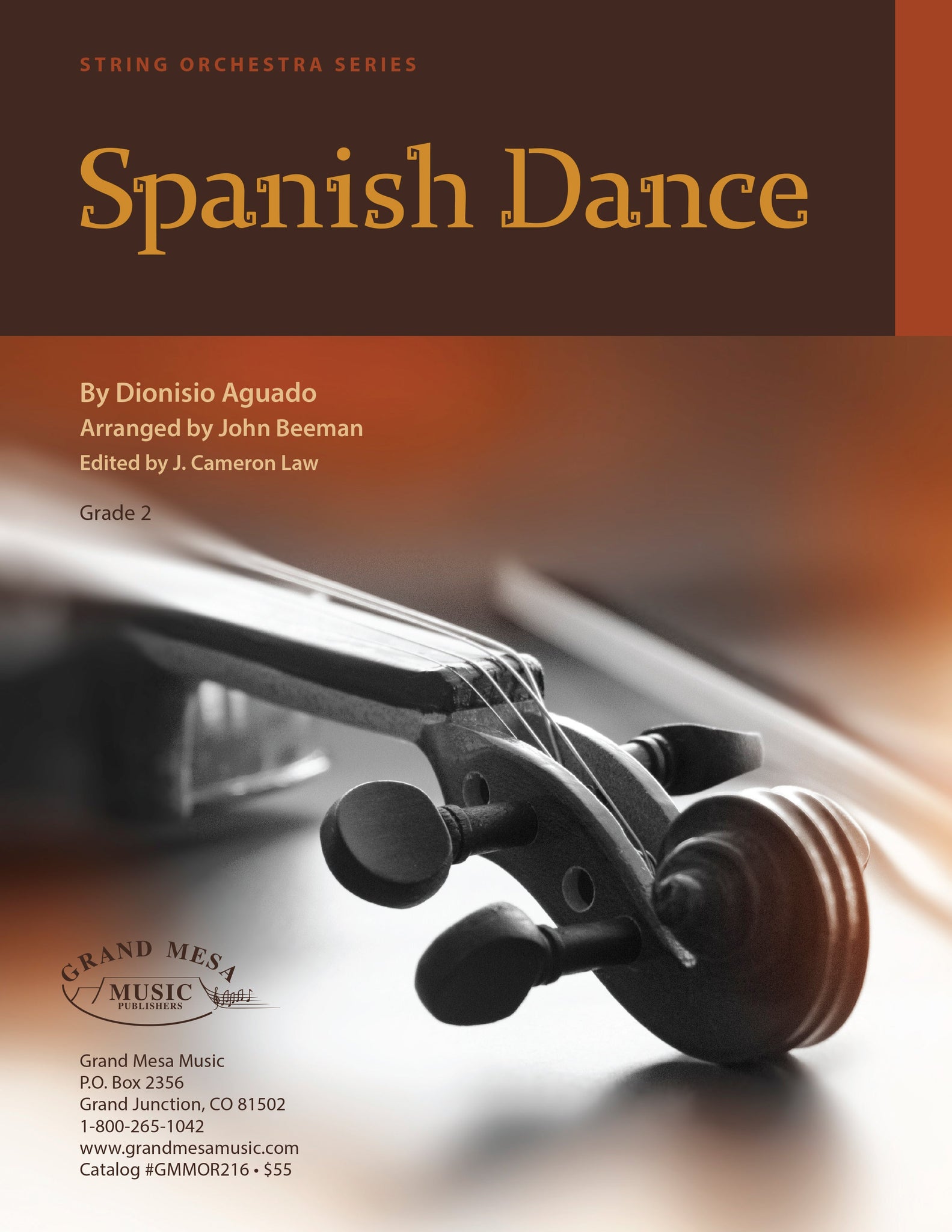 Strings sheet music cover of Spanish Dance, composed by Dionisio Aguado, arranged by John Beeman.