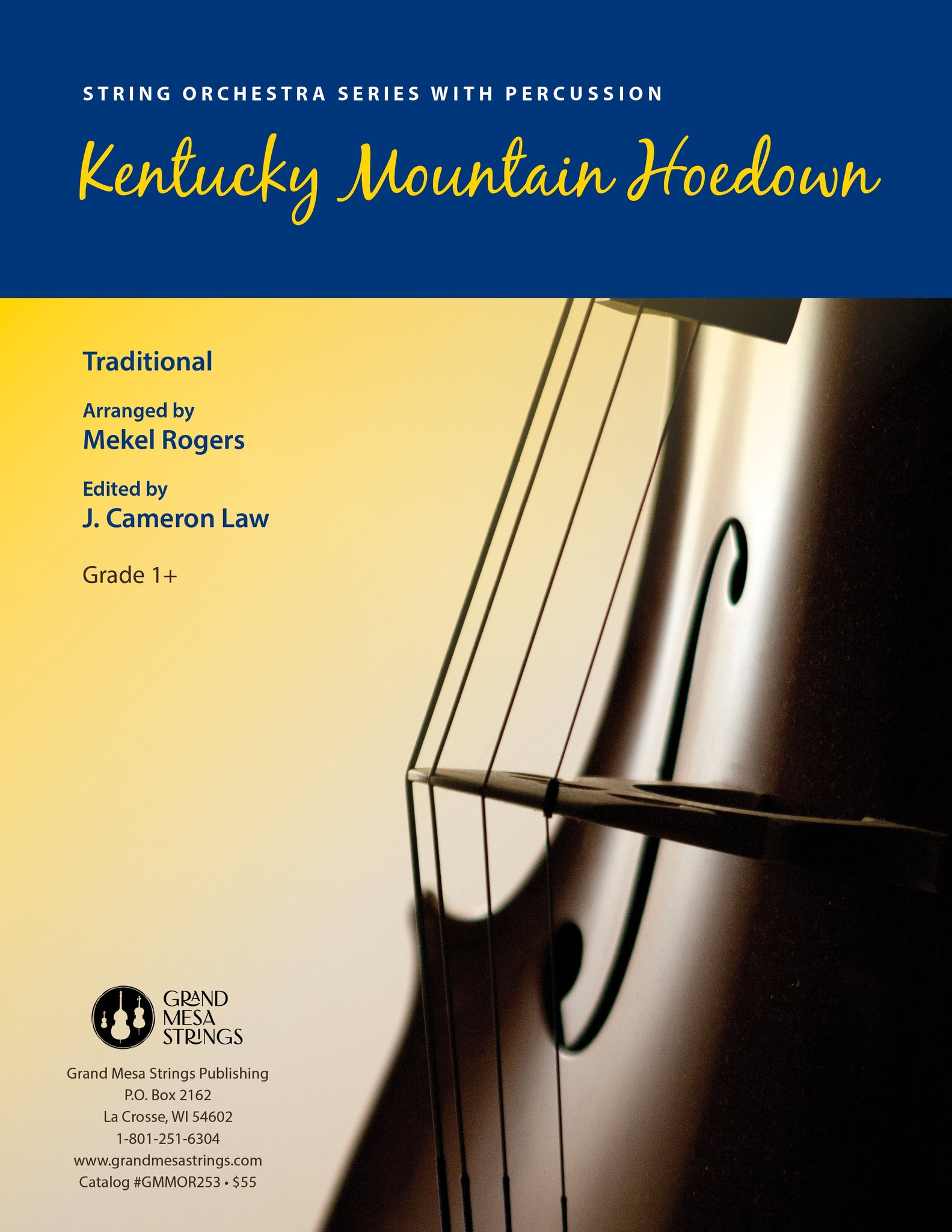 Strings sheet music cover of Kentucky Mountain Hoedown, arranged by Mekel Rogers.