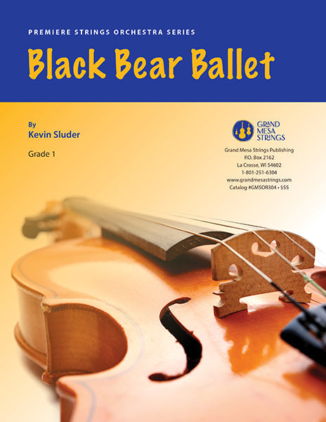 Strings sheet music cover of Black Bear Ballet, composed by Kevin Sluder.