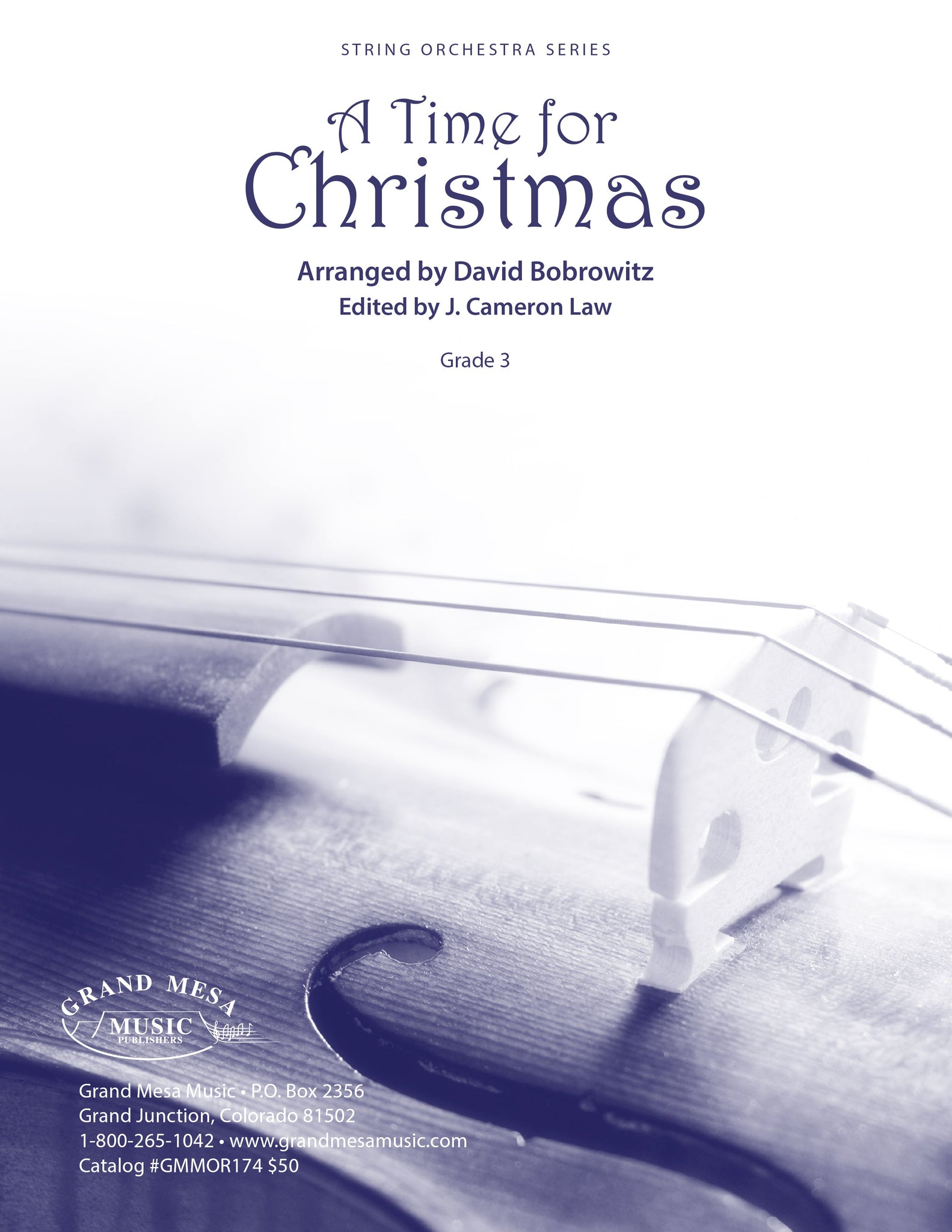 Strings sheet music cover of A Time for Christmas, arranged by David Bobrowitz.