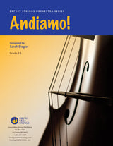Strings sheet music cover of Andiamo!, composed by Sarah Siegler.