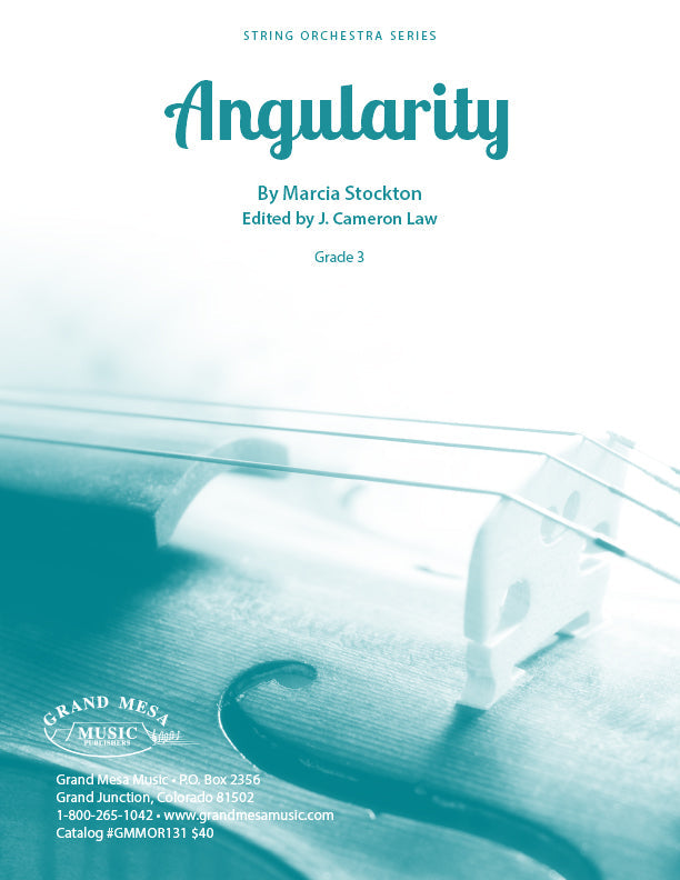 Strings sheet music cover of Angularity, composed by Marcia Stockton.
