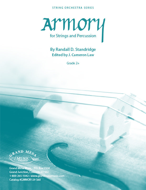 Strings sheet music cover of Armory For Strings And Percussion, composed by Randall D. Standridge.