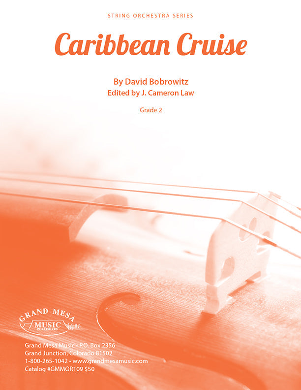 Strings sheet music cover of Caribbean Cruise, composed by David Bobrowitz.
