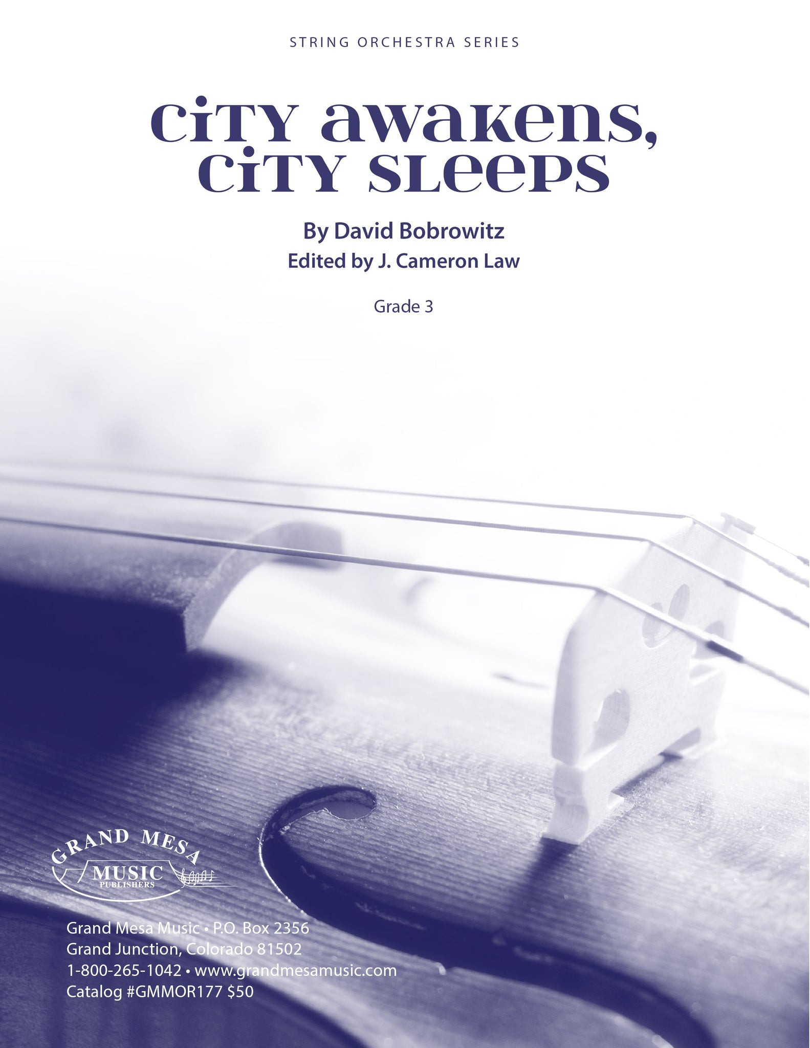 Strings sheet music cover of City Awakens, City Sleeps, composed by David Bobrowitz.