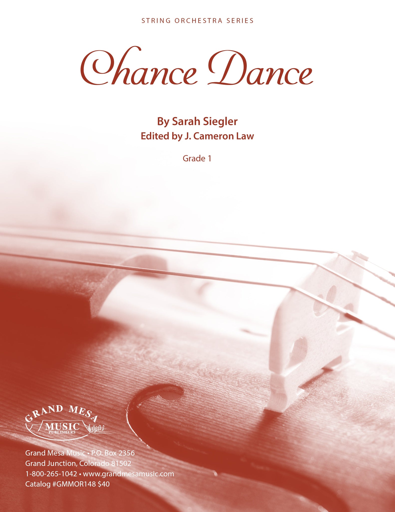 Strings sheet music cover of Chance Dance, composed by Sarah Siegler.