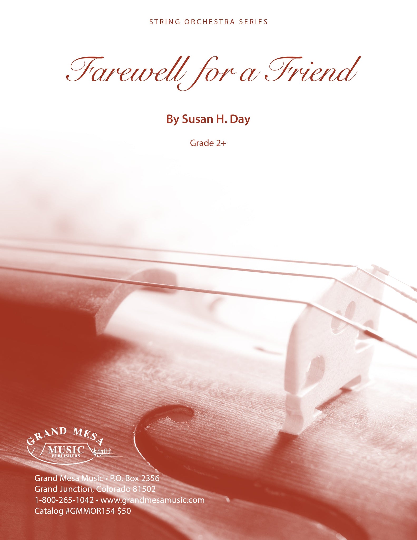 Strings sheet music cover of Farewell for a Friend, composed by Susan Day.