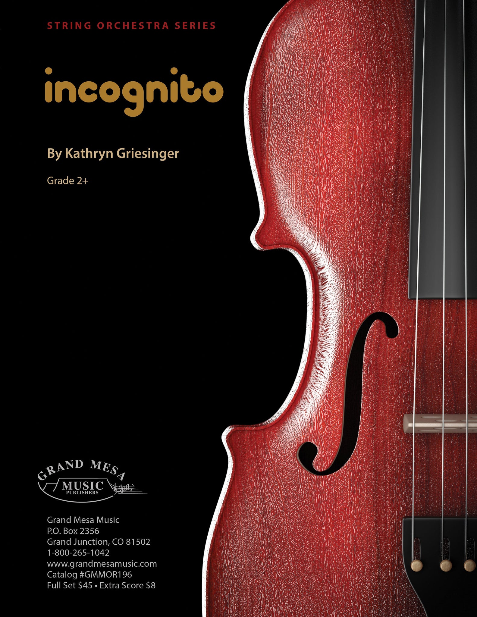 Strings sheet music cover of Incognito, composed by Kathryn Parrish (Griesinger).