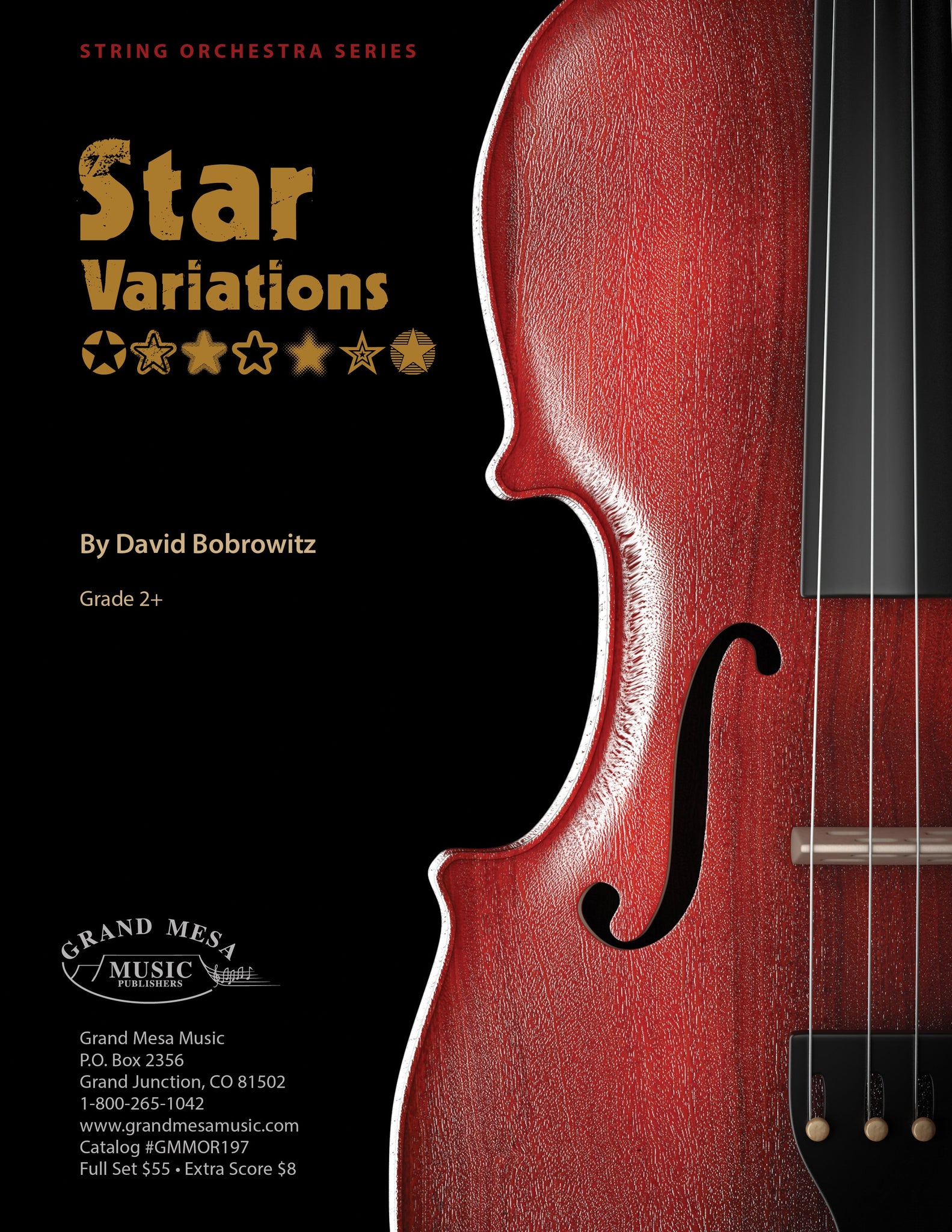 Strings sheet music cover of Star Variations, composed by David Bobrowitz.