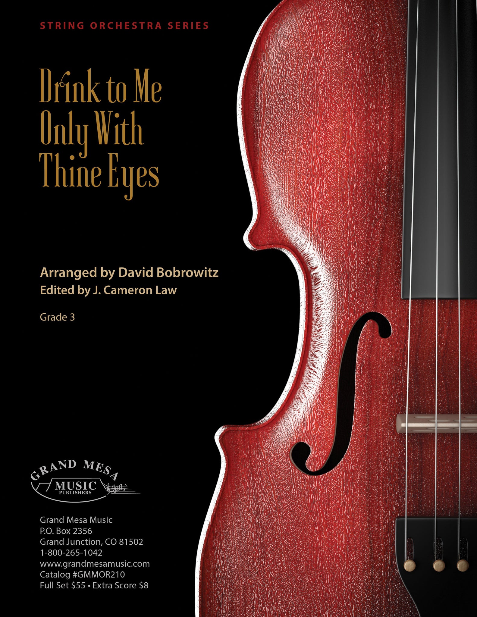 Strings sheet music cover of Drink to Me Only with Thine Eyes, arranged by David Bobrowitz.