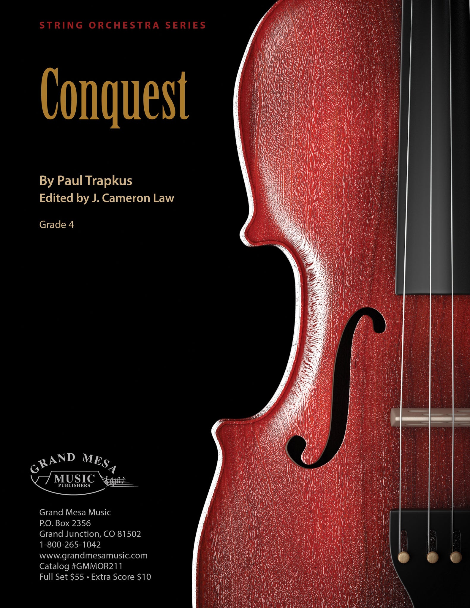 Strings sheet music cover of Conquest, composed by Paul Trapkus.