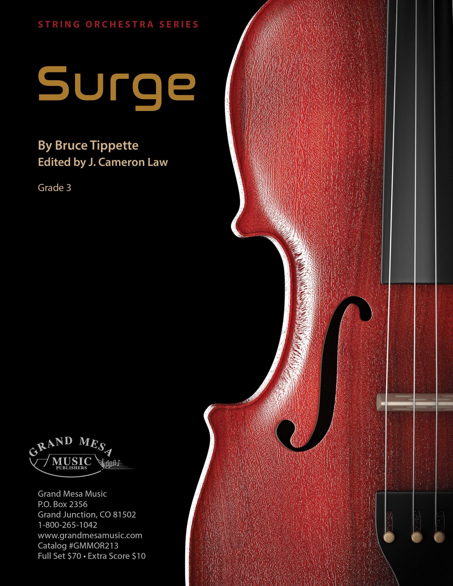Strings sheet music cover of Surge, composed by Bruce Tippette.