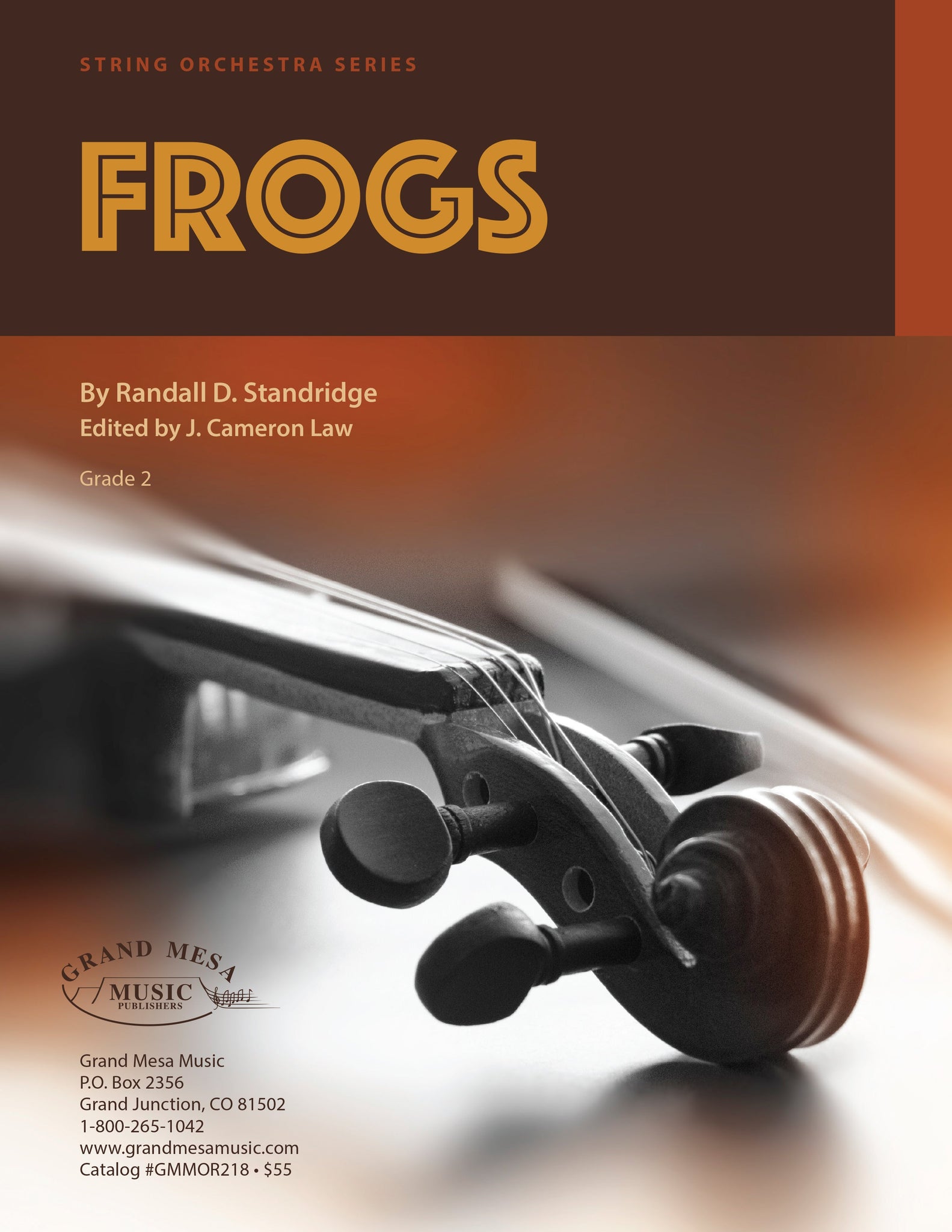 Strings sheet music cover of Frogs for String Orchestra, composed by Randall D. Standridge.