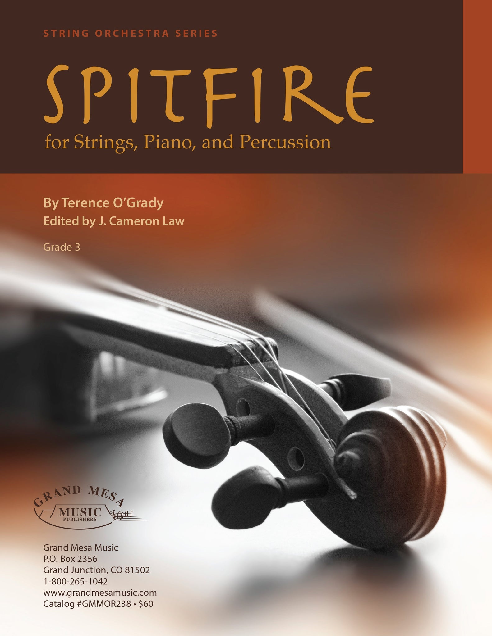 Strings sheet music cover of Spitfire, composed by Terence O'Grady.