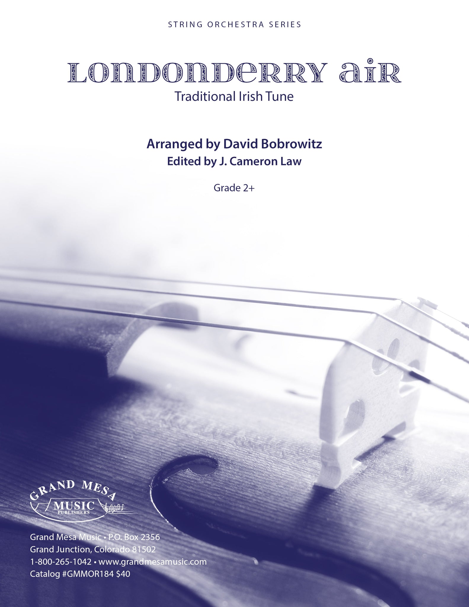 Strings sheet music cover of Londonderry Air, arranged by David Bobrowitz.