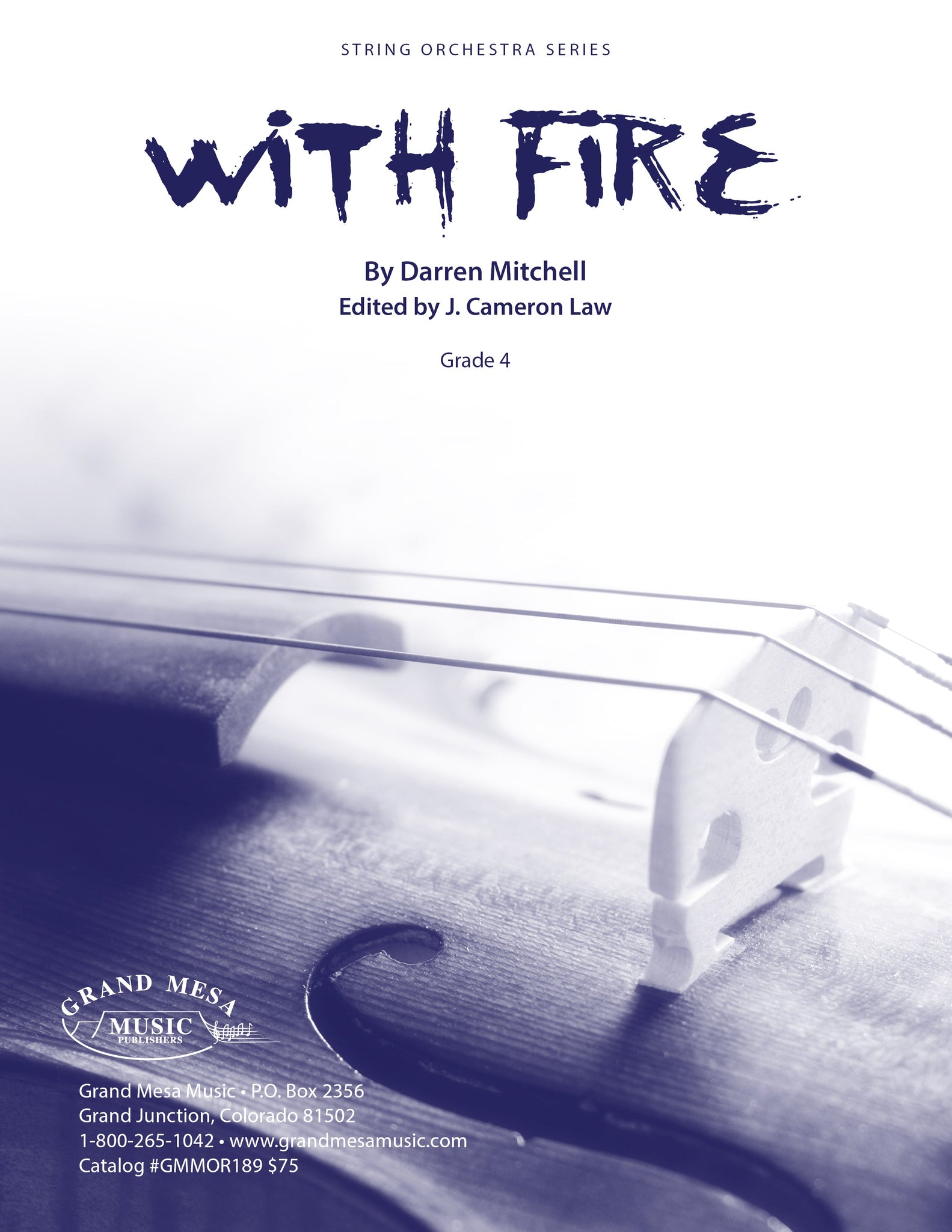 Strings sheet music cover of With Fire, composed by Darren Mitchell.